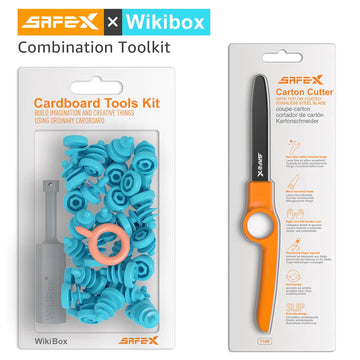 Wikibox - Maker Toolkit Combi - Cardboard Connectors+Carton Cutter