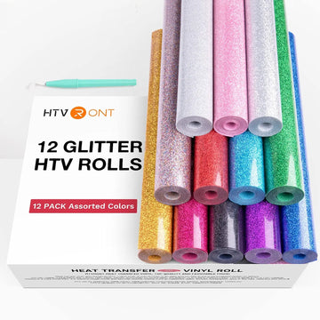 HTVRONT - Heat Transfer Glitter Rolls - 12 Pack