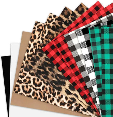 HTVRONT - (Christmas Pattern) Buffalo Plaid Heat Transfer Vinyl Sheets - 12 ark