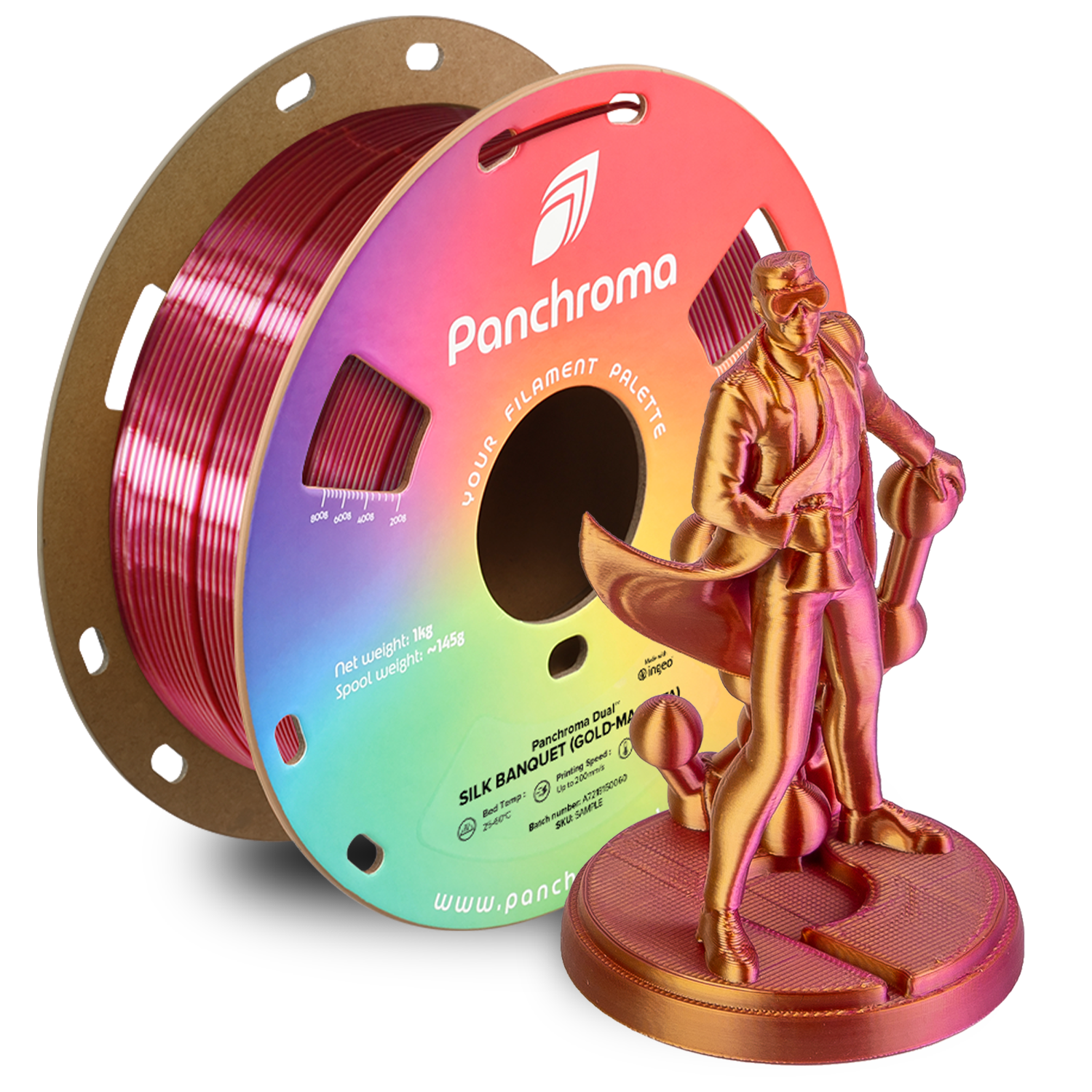 Polymaker -  Panchroma™ PLA Dual - Silk Banquet (Gold-Magenta) - 1.75mm - 1kg