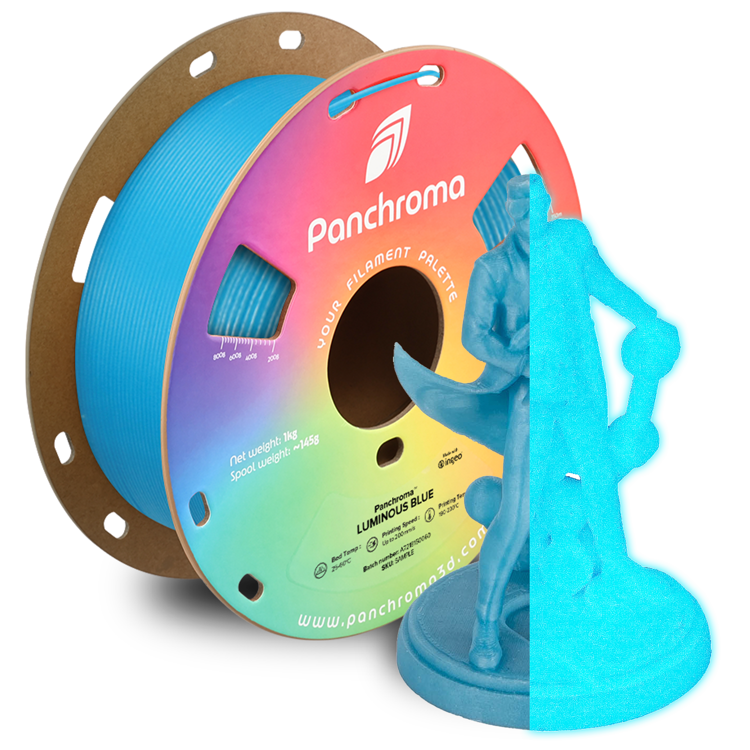 Polymaker - Panchroma™ PLA - Luminous Blue - 1.75mm - 1kg
