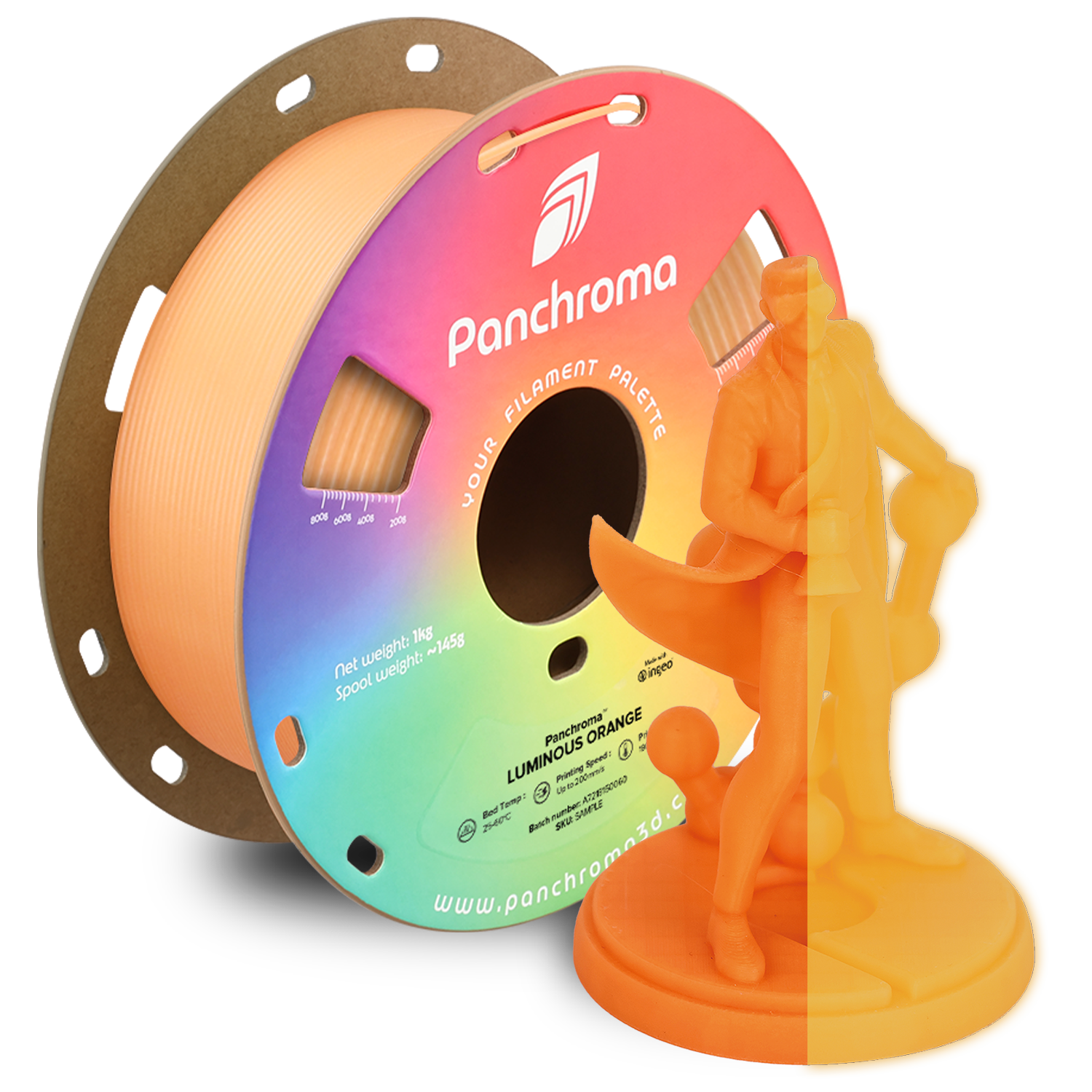 Polymaker - Panchroma™ PLA - Luminous Orange - 1.75mm - 1kg