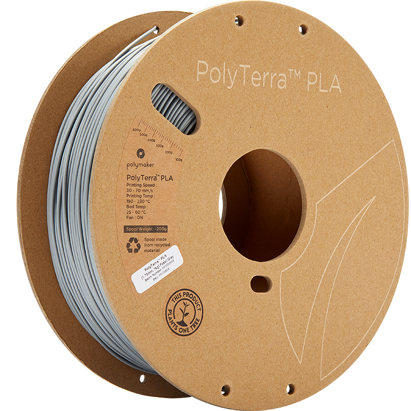 Polymaker - PolyTerra PLA - Fossil Grey - 1.75mm - 1kg