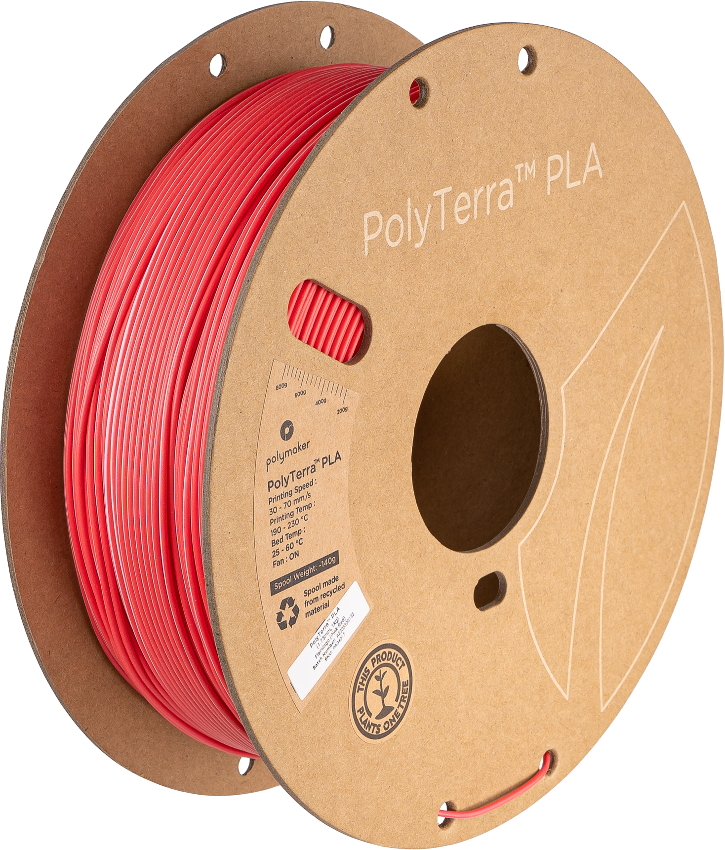 (UDGÅR) - Polymaker - PolyTerra PLA Dual - Flamingo (Pink-Red) - 1.75mm - 1kg