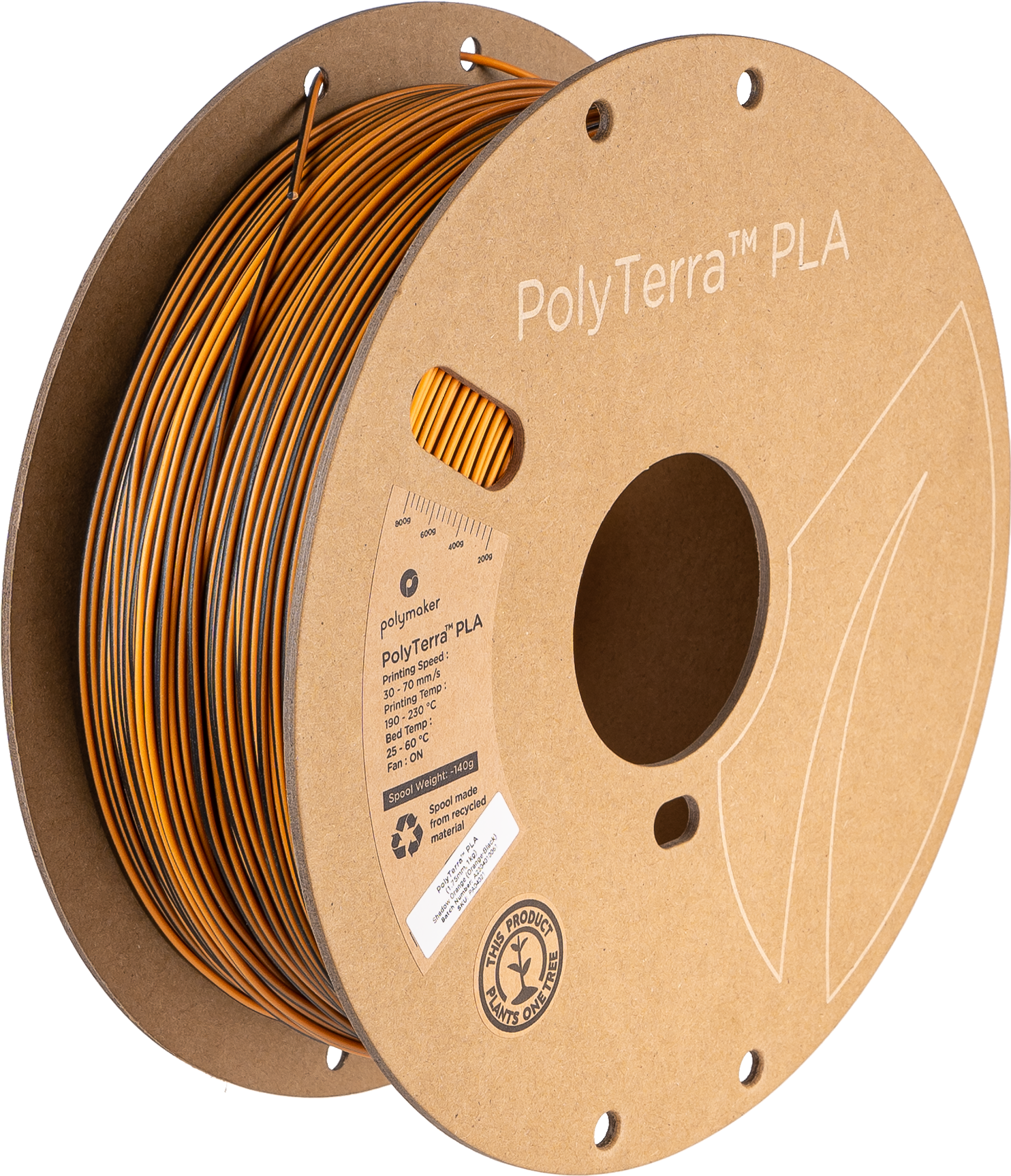(UDGÅR) - Polymaker - PolyTerra PLA Dual - Foggy Orange (Grey-Orange) - 1.75mm - 1kg