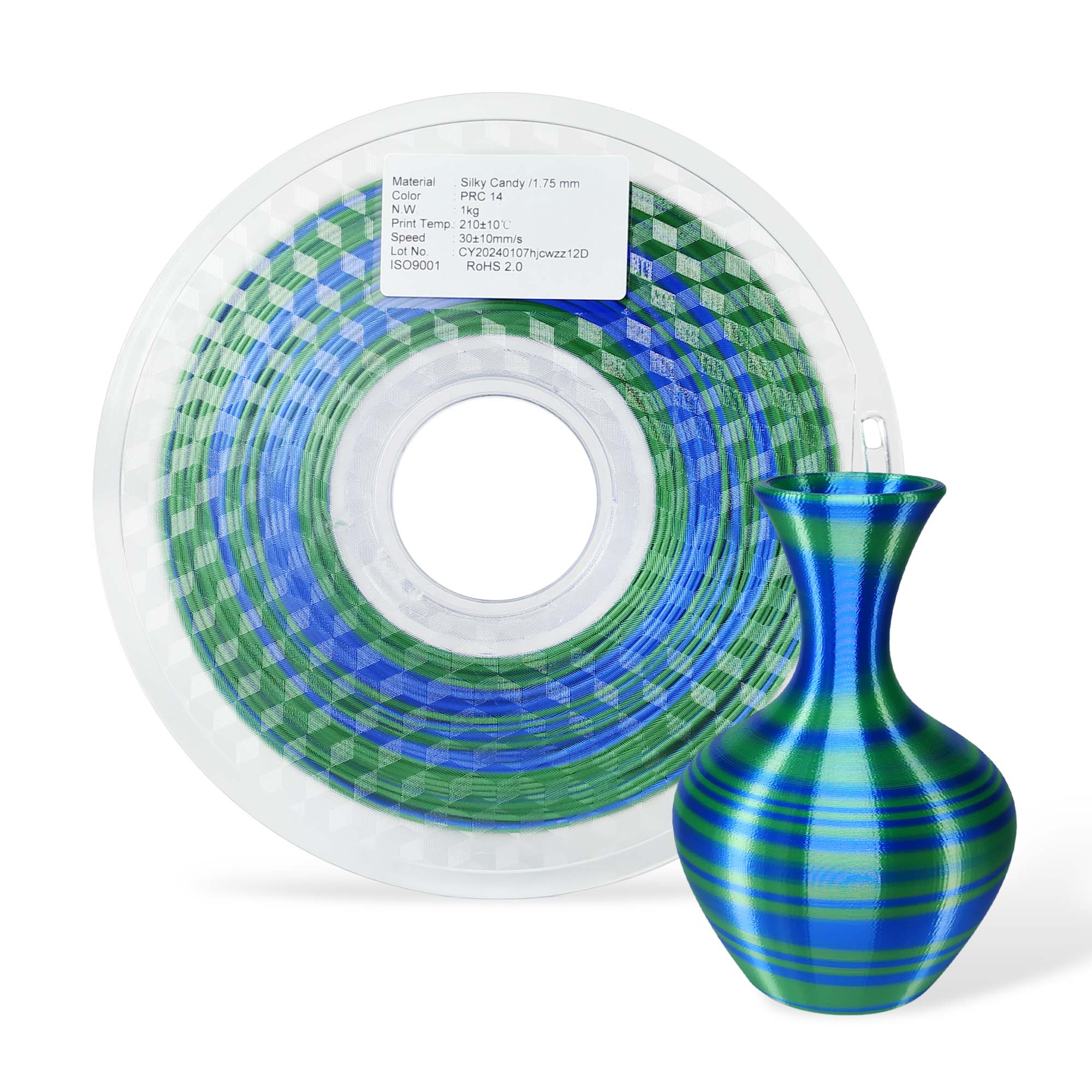3DE Premium - PLA - Candy Rainbow - Blue, Green V1 - 1.75mm - 1kg