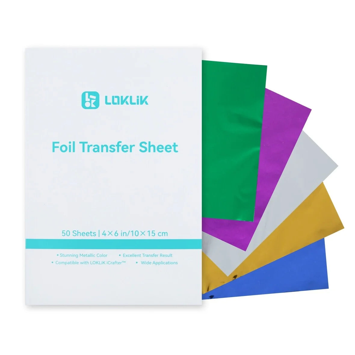 LOKLiK - Foil Transfer Sheets Bundle til Sublimation m.m. - 5 Colors - 50 Pack