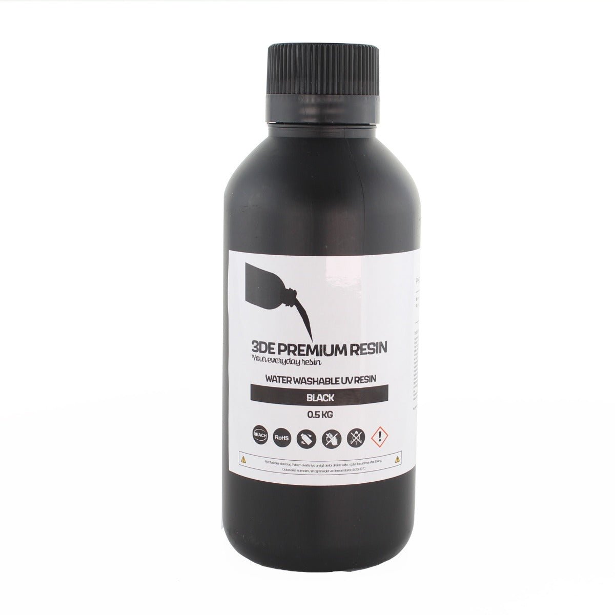 3DE Premium Resin - Water Washable - Black - 0.5 kg