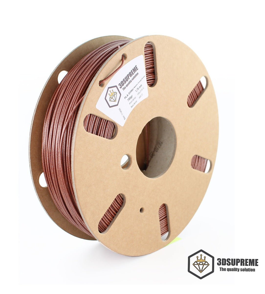 3DSUPREME - PLA GLITTER - Metallic Orange Brown - 1.75mm - 750g