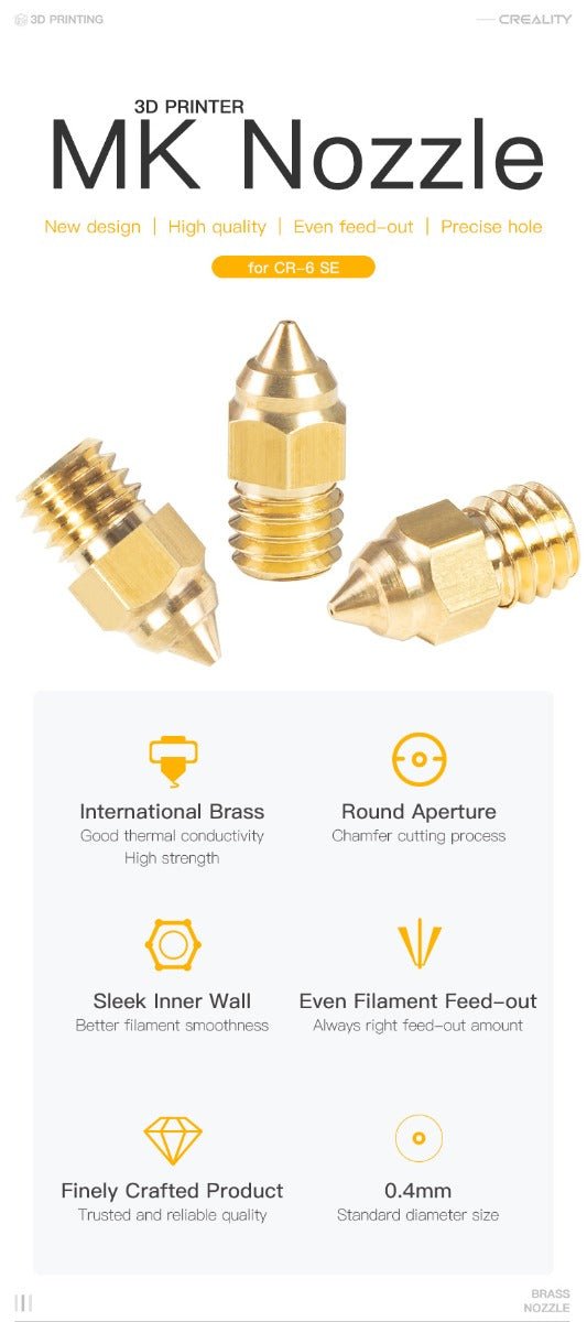 Creality 3D - MK Brass Nozzle - CR-6 SE - 200B