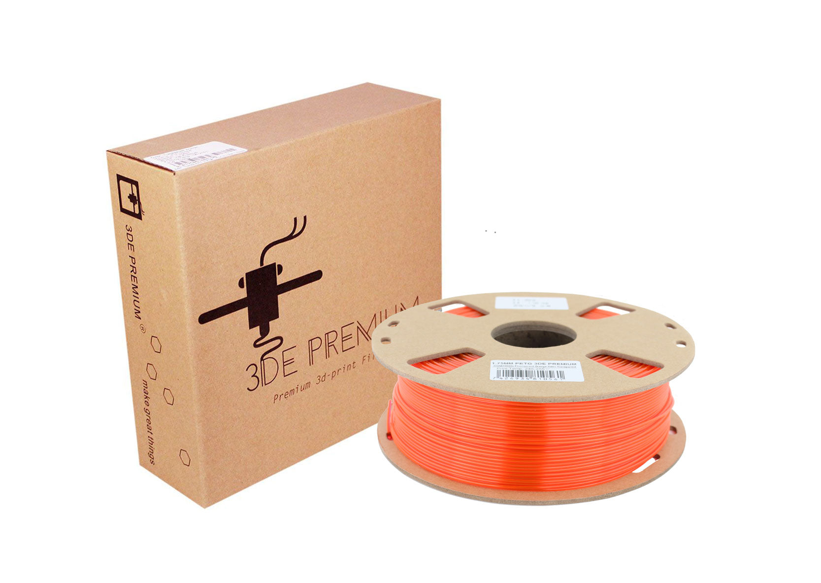 <tc>Fluoreszierendes Orange – 3DE Premium PETG – 1,75 mm (halbtransparent)</tc>
